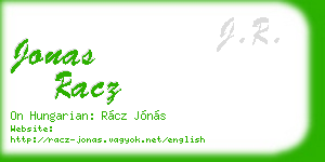 jonas racz business card